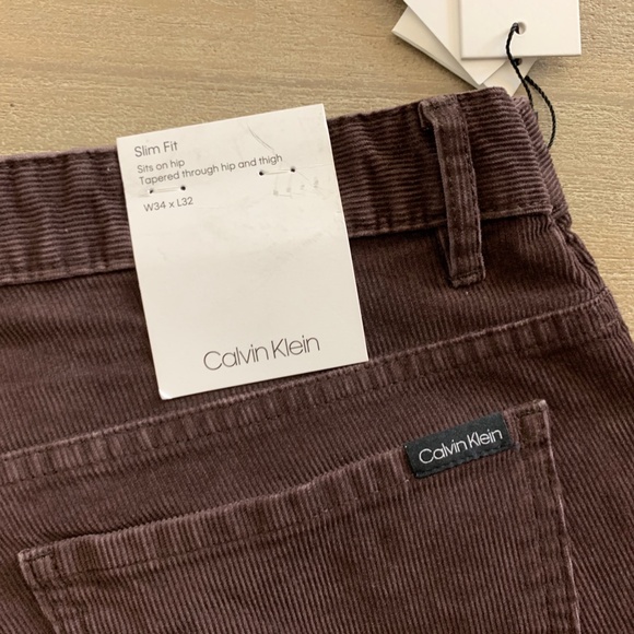 CALVIN KLEIN SLIM FIT CORDUROY PANTS - NWT - 32L - Picture 3 of 5
